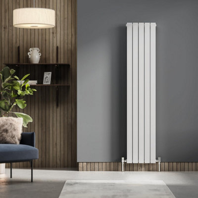 Plum&Clay Porter White Single Vertical Flat Panel Radiator (H)1800mm (W ...