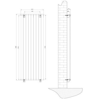 Plum&Clay Porter White Single Vertical Flat Panel Radiator (H)1800mm (W)610mm
