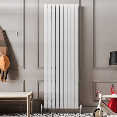 Plum&Clay Porter White Single Vertical Flat Panel Radiator (H)1800mm (W)610mm