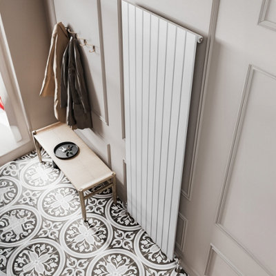 Plum&Clay Porter White Single Vertical Flat Panel Radiator (H)1800mm (W)610mm