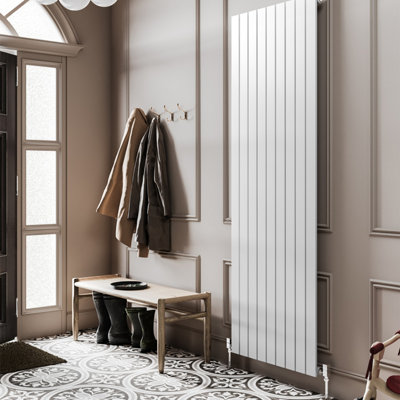 Plum&Clay Porter White Single Vertical Flat Panel Radiator (H)1800mm (W)610mm