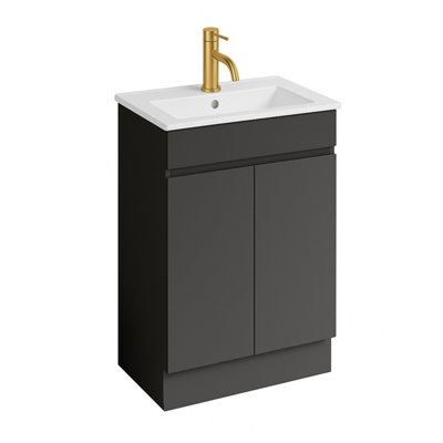 Plum&Clay Romeo Matt Grey Floorstanding Vanity Unit & Basin Set with ...