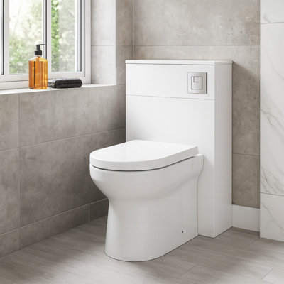 Plum&Clay Romeo Matt White Back to Wall Toilet WC Unit with Pan ...