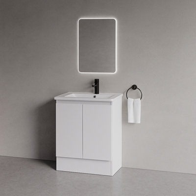 Plum&Clay Romeo Matt White Floorstanding Vanity Unit & Basin Set (W)600mm