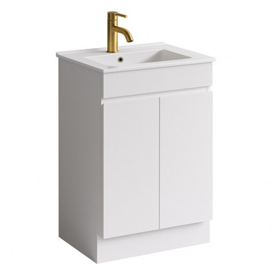 Plum&Clay Romeo Matt White Floorstanding Vanity Unit & Basin Set with ...