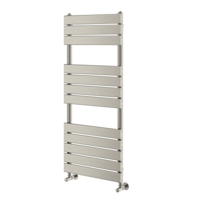 Plum&Clay Ruby Brushed Nickel Heated Towel Rail (H)1200mm (W)500mm