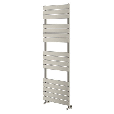 Plum&Clay Ruby Brushed Nickel Heated Towel Rail (H)1600mm (W)500mm