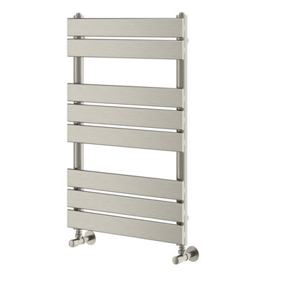 Plum&Clay Ruby Brushed Nickel Heated Towel Rail (H)800mm (W)500mm