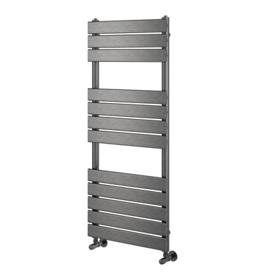 Plum&Clay Ruby Gun Grey Heated Towel Rail (H)1200mm (W)500mm