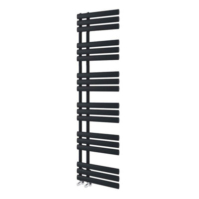 Plum&Clay Ryder Black Heated Towel Rail (H)1750mm (W)500mm