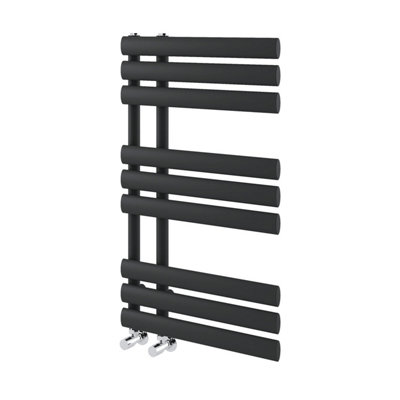 Plum&Clay Ryder Black Heated Towel Rail (H)820mm (W)500mm