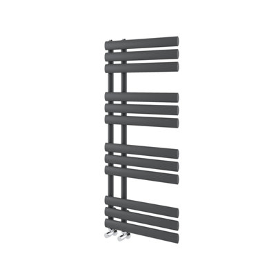 Plum&Clay Ryder Grey Heated Towel Rail (H)1130mm (W)500mm