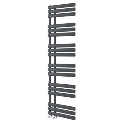 Plum&Clay Ryder Grey Heated Towel Rail (H)1750mm (W)500mm