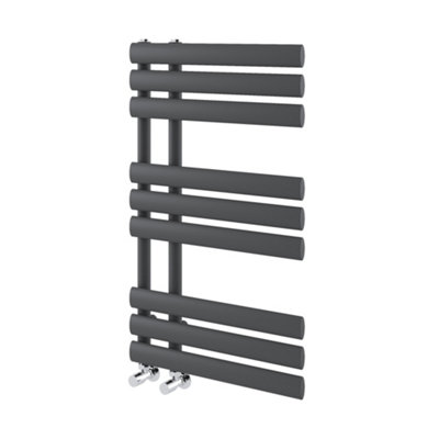 Plum&Clay Ryder Grey Heated Towel Rail (H)820mm (W)500mm