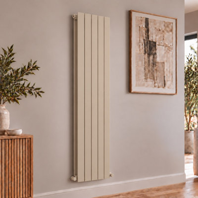 Plum&Clay Solix Beige Aluminium Vertical Double Panel Radiator (H ...