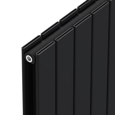 Plum&Clay Solix Black Aluminium Vertical Double Panel Radiator (H ...