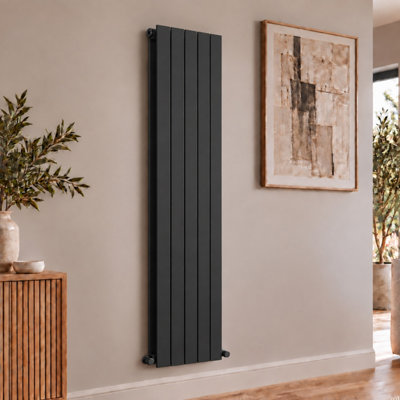 Plum&Clay Solix Black Aluminium Vertical Double Panel Radiator (H ...