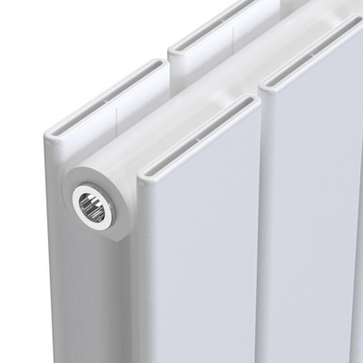Plum&Clay Solix White Aluminium Horizontal Double Panel Radiator (H ...