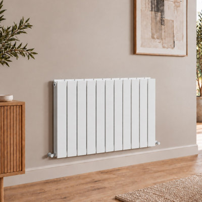 Plum&Clay Solix White Aluminium Horizontal Double Panel Radiator (H ...
