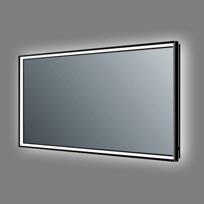 Plum&Clay Solstice Black LED Illuminated Backlit Bathroom Mirror (H)700mm (W)1200mm