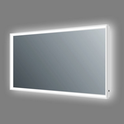 Plum&Clay Solstice Chrome LED Illuminated Backlit Bathroom Mirror (H)700mm (W)1200mm