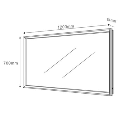 Plum&Clay Solstice Chrome LED Illuminated Backlit Bathroom Mirror (H)700mm (W)1200mm