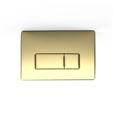 Plum&Clay Square Brushed Gold Toilet Concealed Cistern Pneumatic Dual Flush Plate