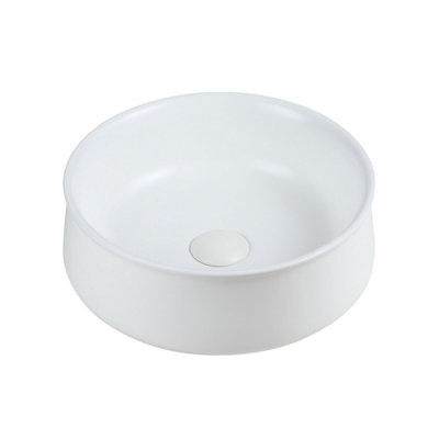 Plum&Clay Stella Gloss White Ceramic Round Counter Top Basin (W)360x(D)360mm