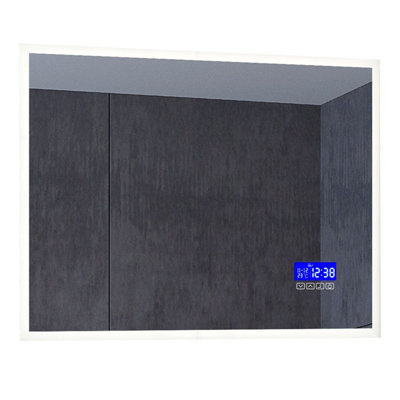 Plum&Clay Summit LED Illuminated Bathroom Mirror with Bluetooth Speakers & Dual Light (H)700mm (W)500mm