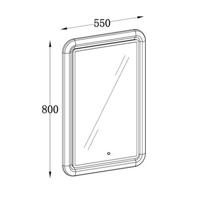 Plum&Clay Sutton Blue Grey Border LED Illuminated Bathroom Mirror (W)550mm (H)800mm