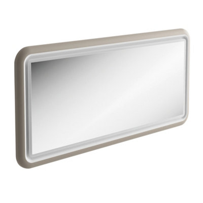 Plum&Clay Sutton Grey Border LED Illuminated Bathroom Mirror (W)980mm (H)650mm
