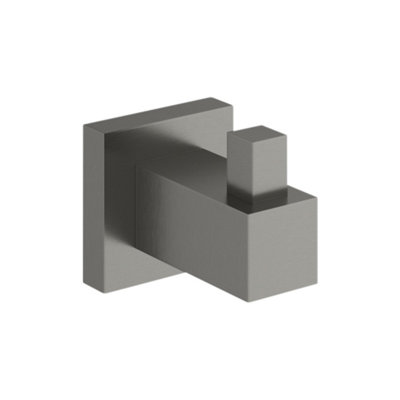 Plum&Clay Tate Bathroom Wall Mounted Gun Grey Single Robe Hook
