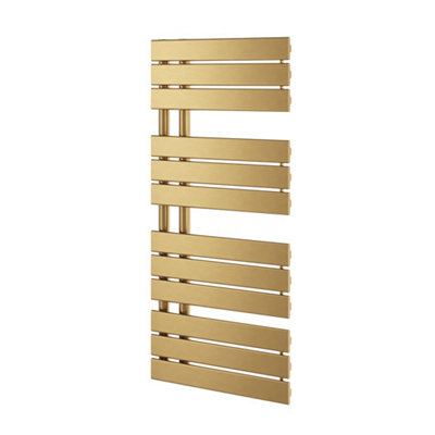 Plum&Clay Taurus Brushed Gold Heated Towel Radiator Rail (H)1080mm (W)550mm