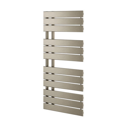 Plum&Clay Taurus Brushed Nickel Heated Towel Rail (H)1080mm (W)550mm