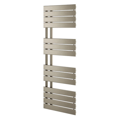 Plum&Clay Taurus Brushed Nickel Heated Towel Rail (H)1400mm (W)550mm