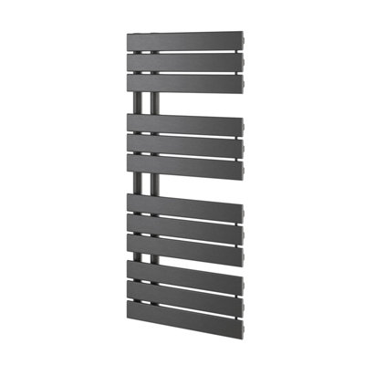 Plum&Clay Taurus Gun Grey Heated Towel Rail (H)1080mm (W)550mm