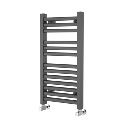 Plum&Clay Theo Anthracite Double Heated Towel Rail (H)800mm (W)400mm