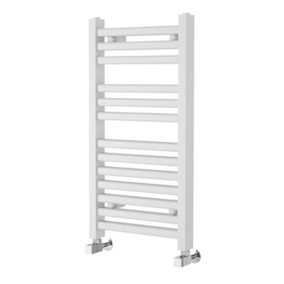 Plum&Clay Theo White Double Heated Towel Rail (H)800mm (W)400mm