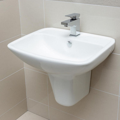 Plum&Clay Thornfield Basin & Semi Pedestal Bathroom Sink