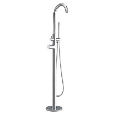 Plum&Clay Toledo Polished Chrome Floor Standing Bath Shower Mixer Tap