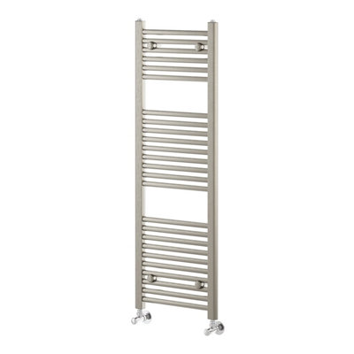 Plum&Clay Triton Brushed Nickel Heated Towel Rail (H)1200mm (W)400mm