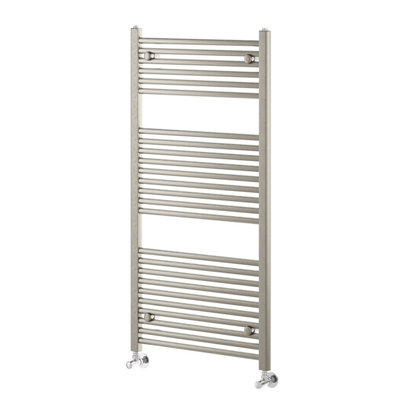 Plum&Clay Triton Brushed Nickel Heated Towel Rail (H)1200mm (W)600mm