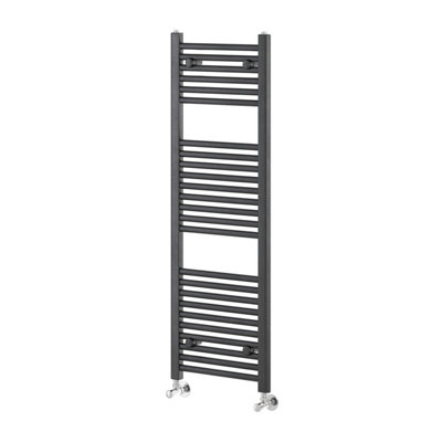 Plum&Clay Triton Gun Grey Heated Towel Rail (H)1200mm (W)400mm