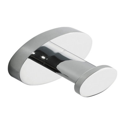 Plum&Clay Tyrell Bathroom Wall Mounted Chrome Single Robe Hook