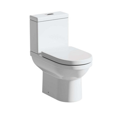 Plum&Clay Vesper White Ceramic Close Coupled Toilet with Anti Bacterial Glaze & Soft Close Toilet Seat