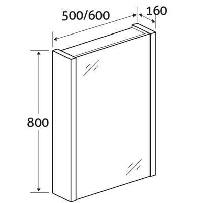 Plum&Clay Walter 500mm Single Mirrored Cabinet - Grey Wood