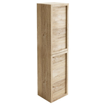 Plum&Clay Walter Light Bare Wood Bathroom Wall Mounted Tall Storage Unit Price Comparisons | Compare The Build