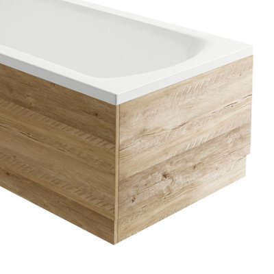 Plum&Clay Walter Light Bare Wood Effect End Bath Panel (W)800mm