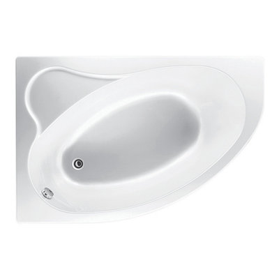 Plum&Clay Yakima Left Hand White Acrylic Single Ended Corner Bath (L)1500mm (W)1000mm