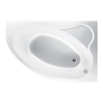Plum&Clay Yakima Right Hand White Acrylic Single Ended Corner Bath (L)1500mm (W)1000mm